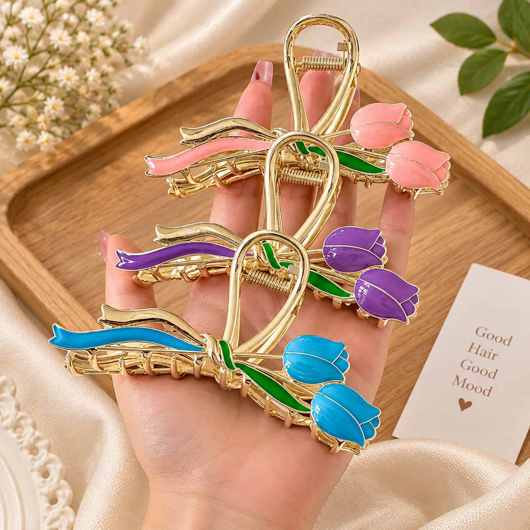 Double Tulip Metal Hair Accessory 1096 per dozen