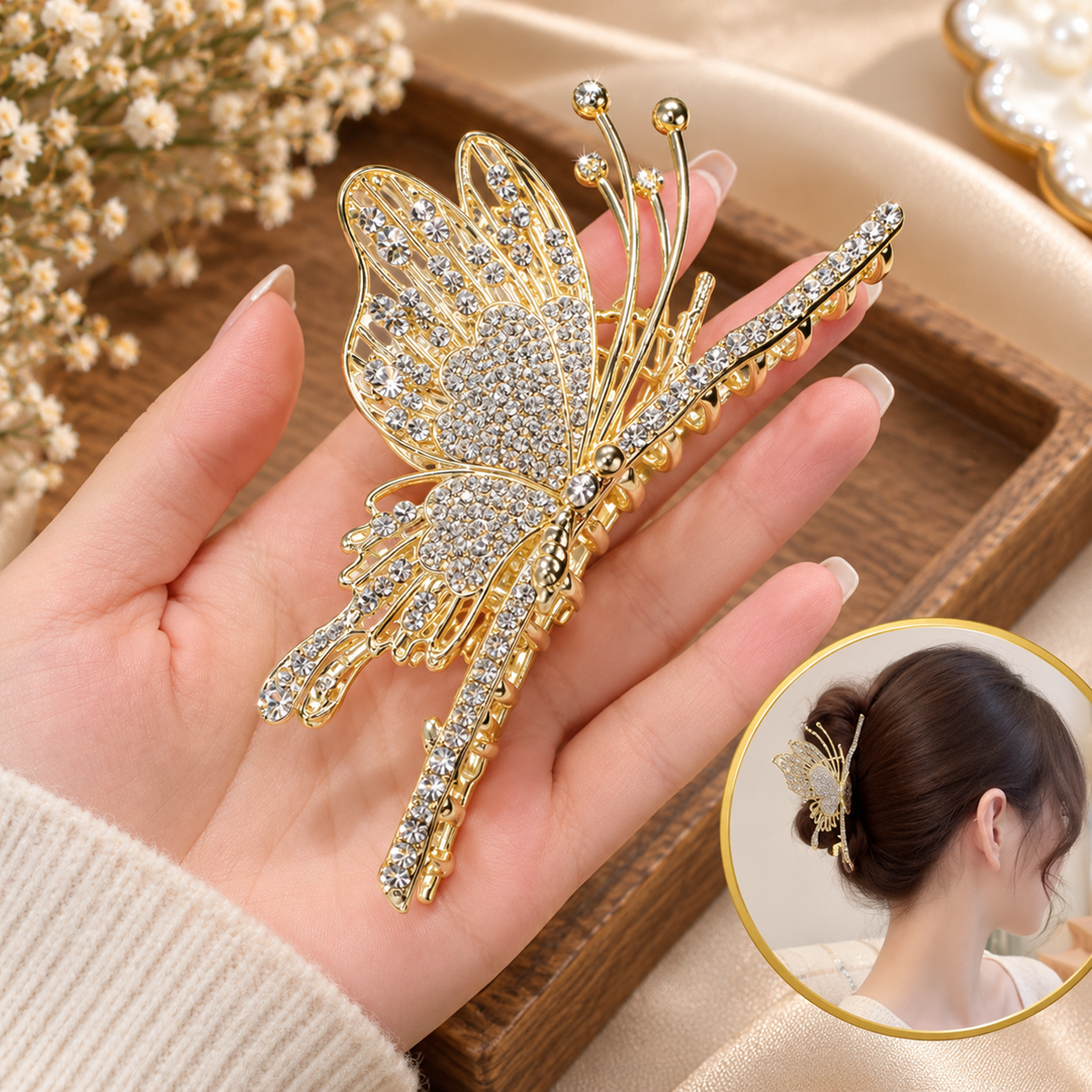 Butterfly Rhinestone Hair Clutcher Pack of 12 Pcs – Premium Designer Hair Accessory | Wholesale Price ₹1096.60 per Dozen